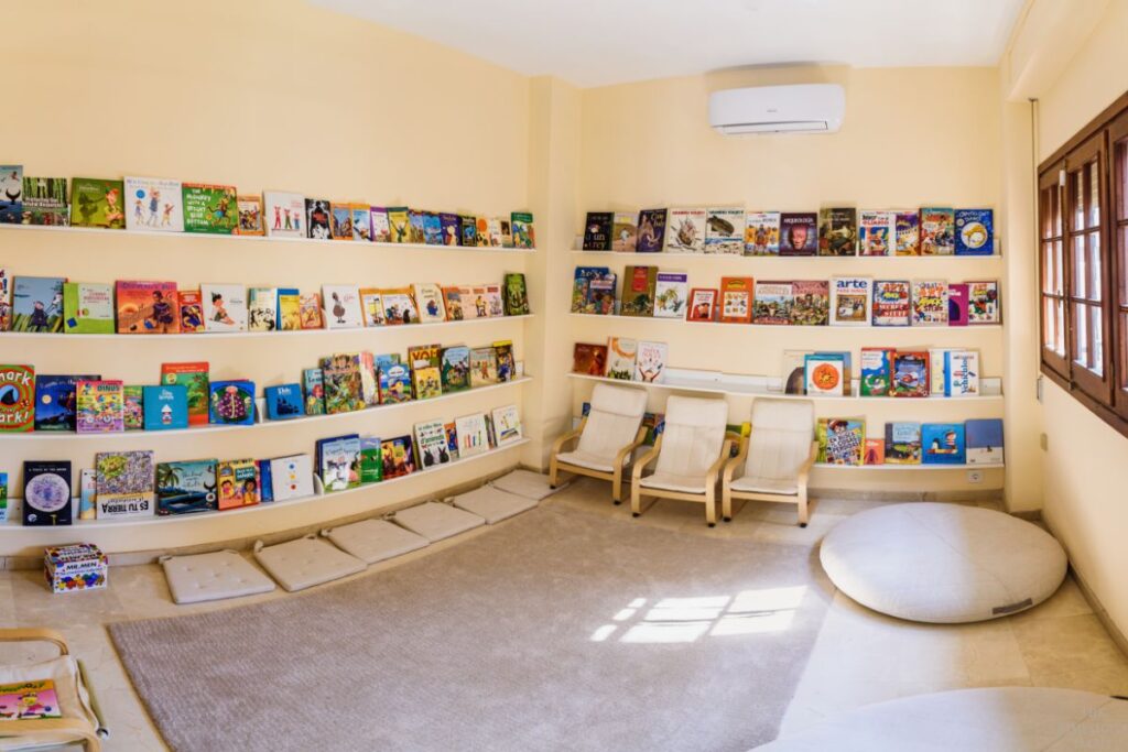 waiting room with children's books