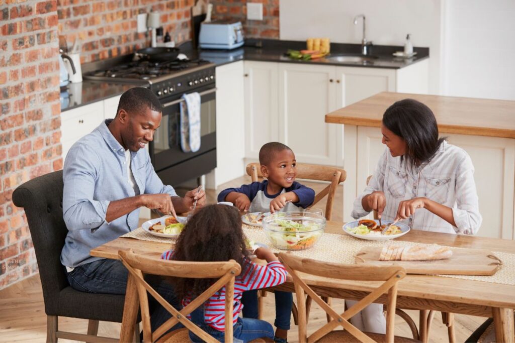 family eating at the dinner table