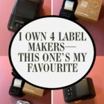 the words ‘I Own 4 Label Makers—This One’s My Favourite’ are in the middle in a wite circle with 4 images of the Katasymbol label maker all around