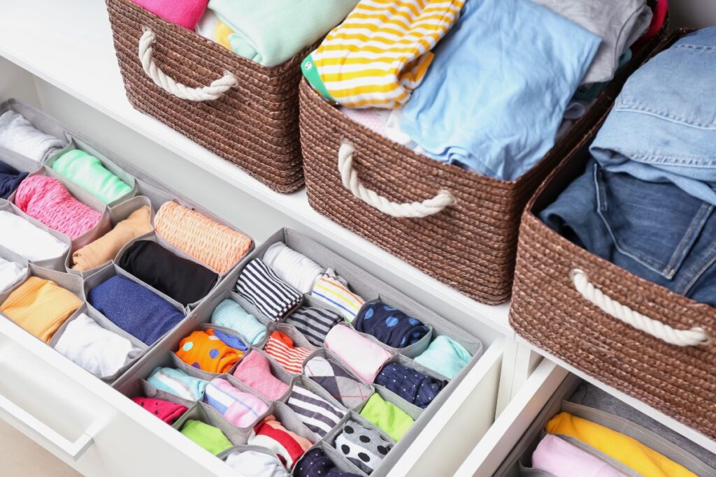 neatly folded clothes