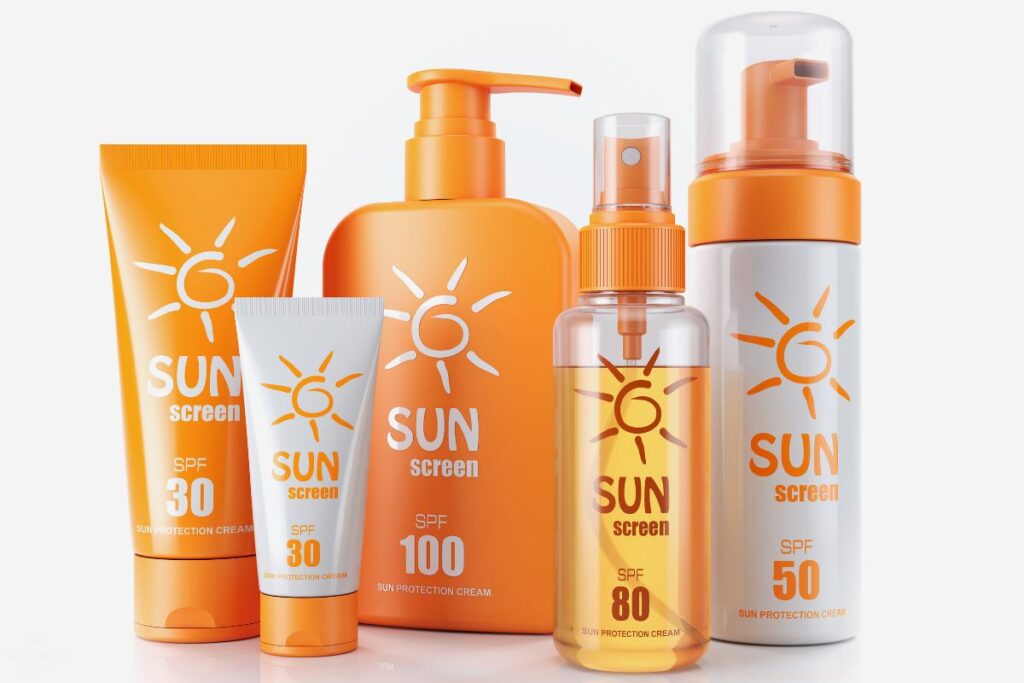 various bottles of sunscreen
