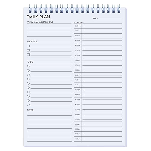 24 Hour Daily Planner - To Do List for Work & Personal Life, Productivity Everyday Planner, Daily Schedule, 6.5 x 9.8